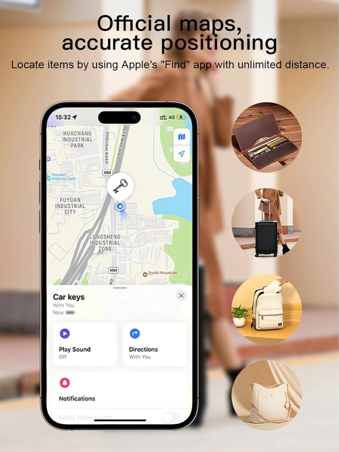 Ultratunn Air Track Wallet - Apple Find My (kun for IOS)