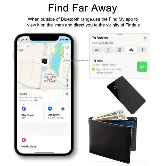 Ultratunn Air Track Wallet - Apple Find My (kun for IOS)